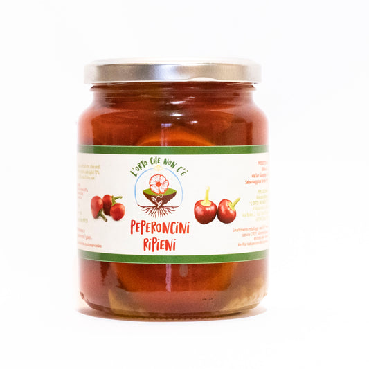 peperoncini tondi ripieni sottolio (ricetta vegana) 350gr